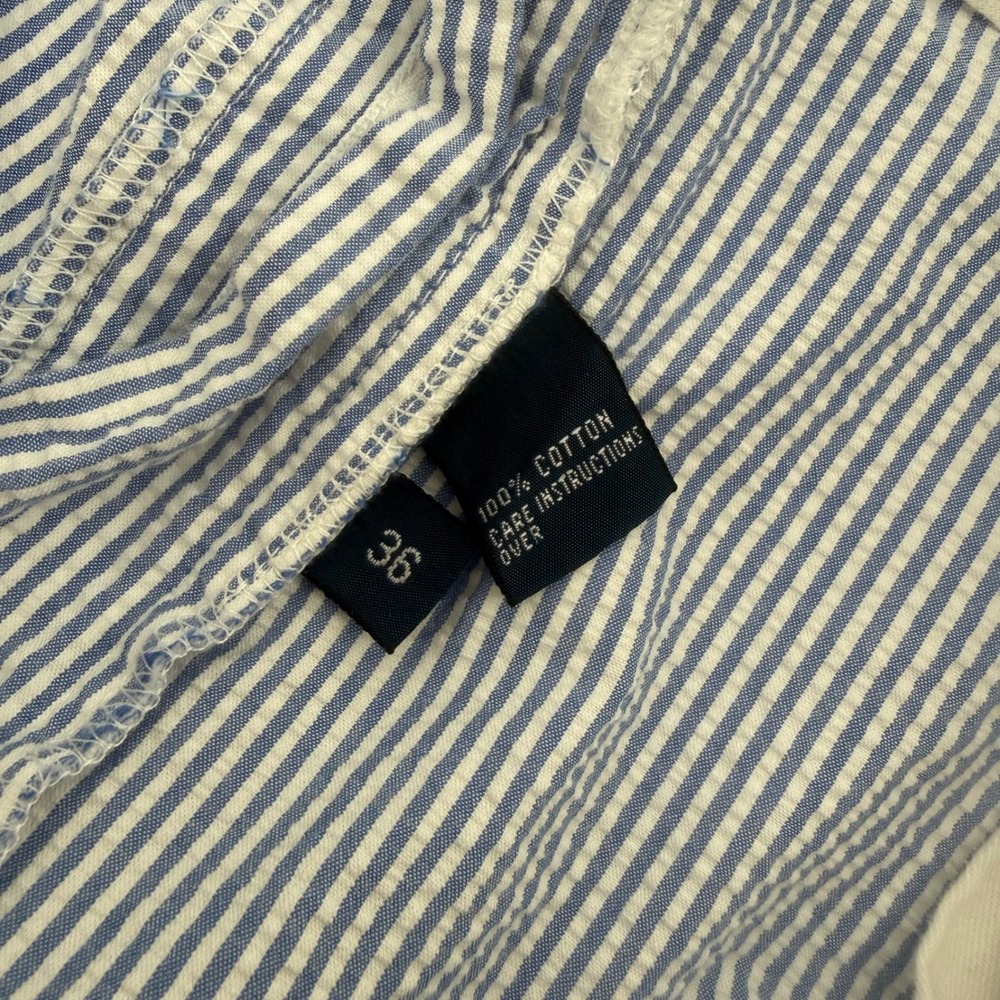 Vintage Polo Ralph Lauren Men Blue White Seersucker Striped Cotton Shorts Sz‎ 36 - Picture 4 of 6